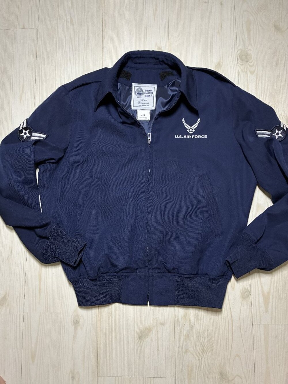 US Air Force Lightweight Utility Bomber Jacket Navy Blue Men's Size 42R DLA